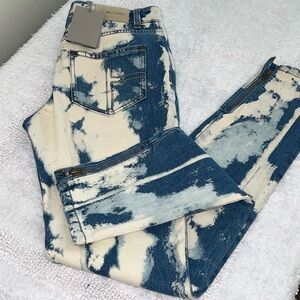 Tom Ford Women’s Bleached Denim Jeans Size 24 NWT Skinny Zip Ankle